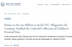 Disney Agrees to Pay $10 Million to Settle with FTC over Alleged Child Data Collection Using YouTube Animations